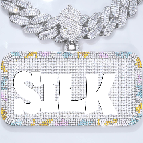 CUSTOM LETTER NECKLACE 3D COLORFUL SQUARE