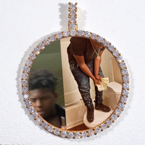 LARGE 3D CIRCLE CUSTOM PICTURE PENDANT