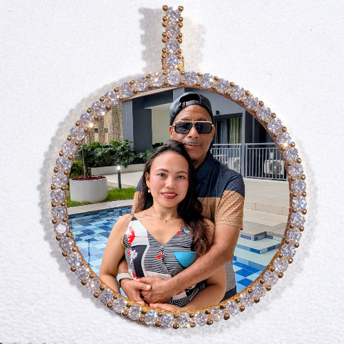 LARGE 3D CIRCLE CUSTOM PICTURE PENDANT