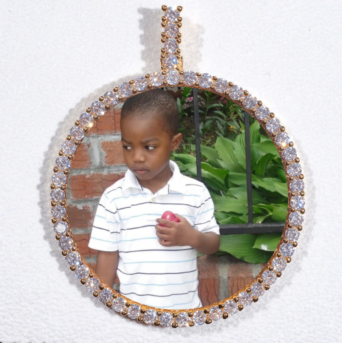 LARGE 3D CIRCLE CUSTOM PICTURE PENDANT