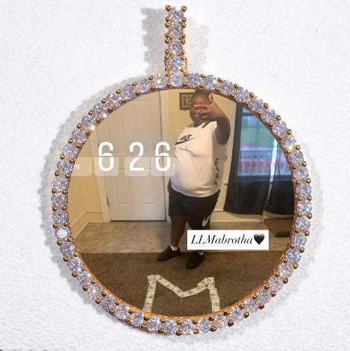 LARGE 3D CIRCLE CUSTOM PICTURE PENDANT