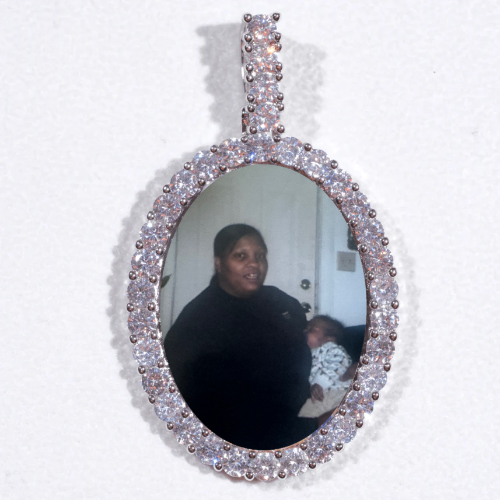 Large 3D Oval Custom Picture Pendant