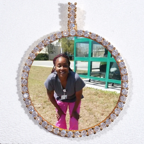 LARGE 3D CIRCLE CUSTOM PICTURE PENDANT