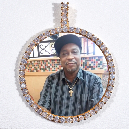 LARGE 3D CIRCLE CUSTOM PICTURE PENDANT