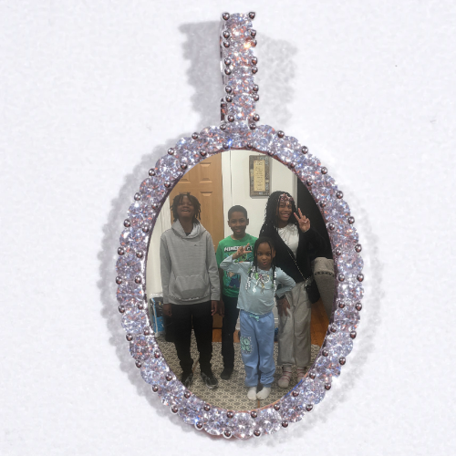 Large 3D Oval Custom Picture Pendant