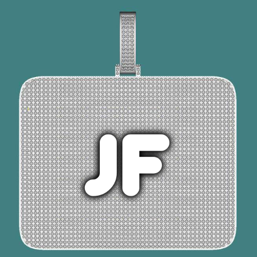 CUSTOM LETTER NECKLACE 3D BIG SQUARE