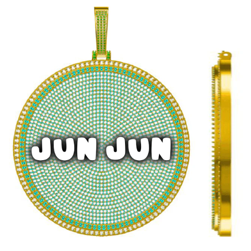 CUSTOM LETTER NECKLACE 3D BIG DISC