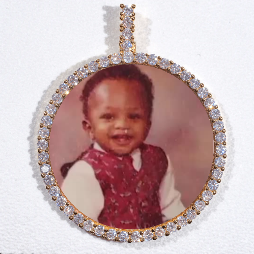 LARGE 3D CIRCLE CUSTOM PICTURE PENDANT