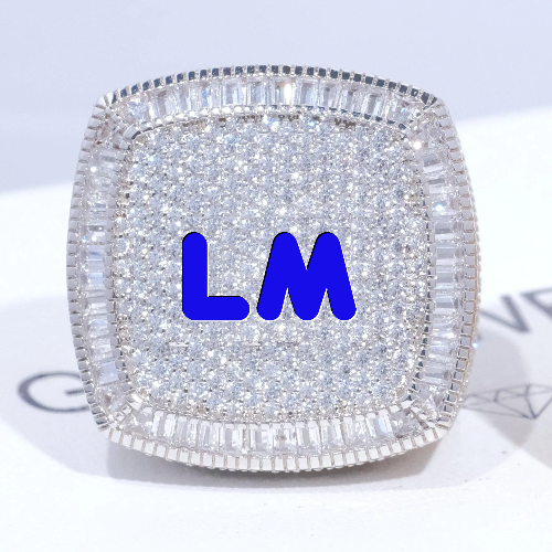 CUSTOM LETTER 3D ICED RING