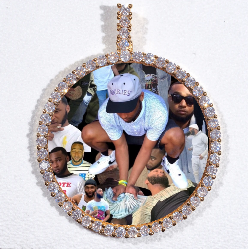 LARGE 3D CIRCLE CUSTOM PICTURE PENDANT