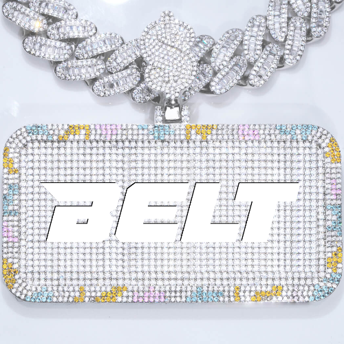 CUSTOM LETTER NECKLACE 3D COLORFUL SQUARE