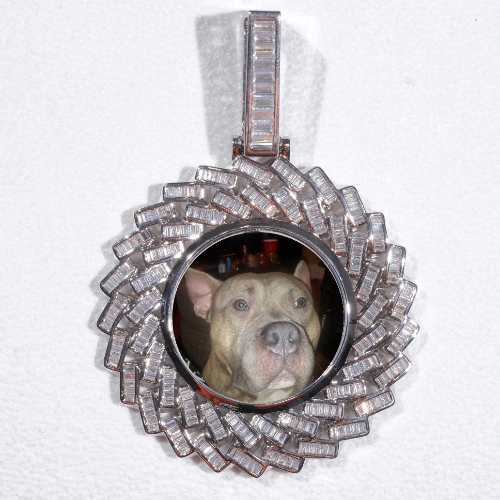 Large 3D Baguette Custom Picture Pendant