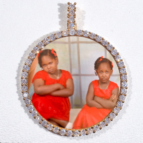 LARGE 3D CIRCLE CUSTOM PICTURE PENDANT