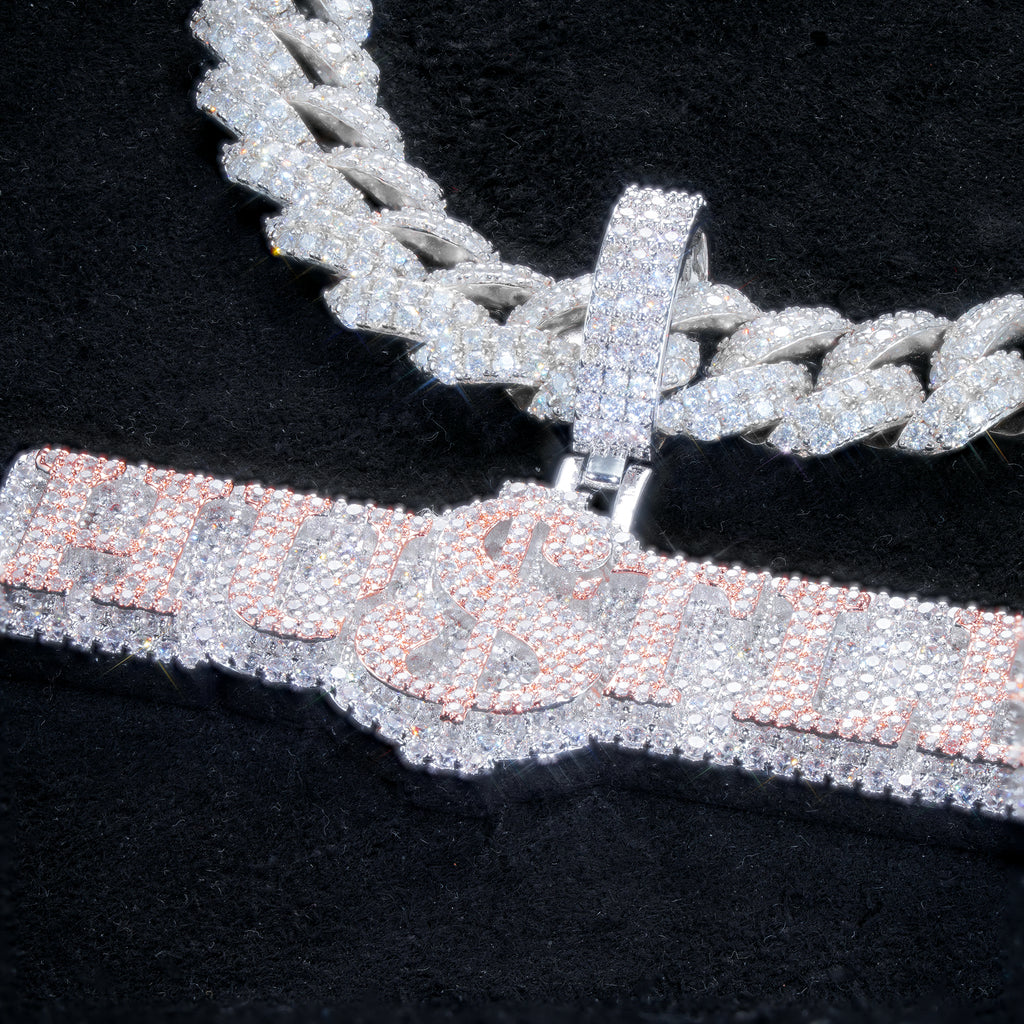 HUSTLE TWO LAYER ICED NECKLACE