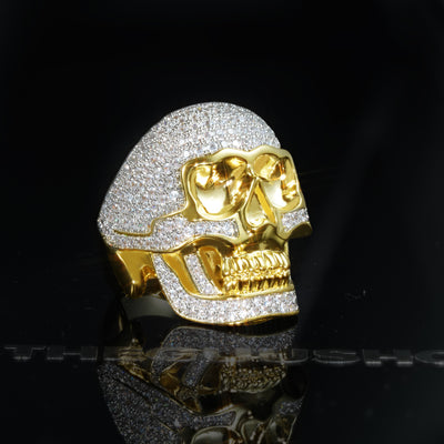 18K Gold-Plated Micro-inlay CZ Human Skeleton Ring