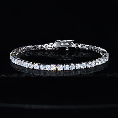 3mm 18K Yellow Gold-Plated AAA CZ Iced Tennis Bracelet