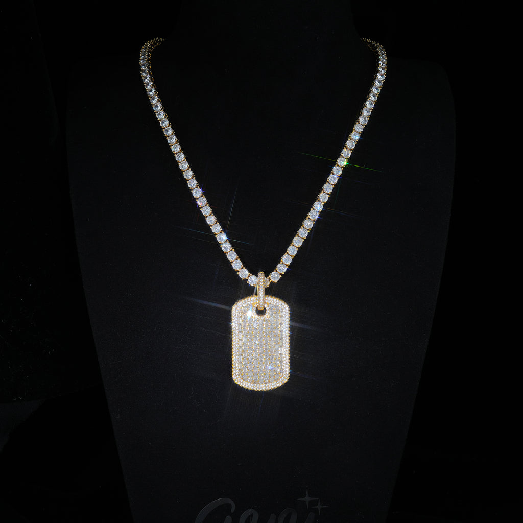 ICED DOG TAG PENDANT