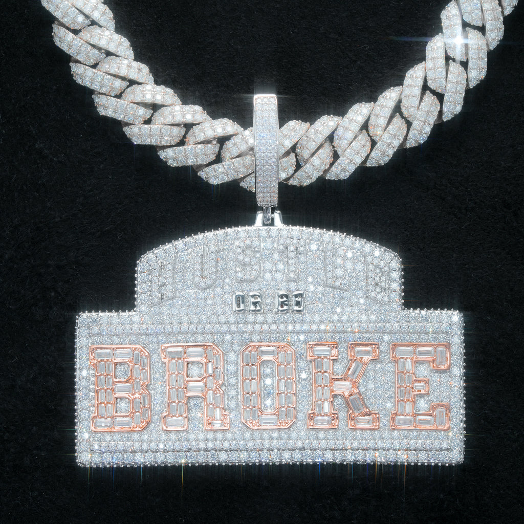 hustle-or-be-broke TWO LAYER ICED NECKLACE