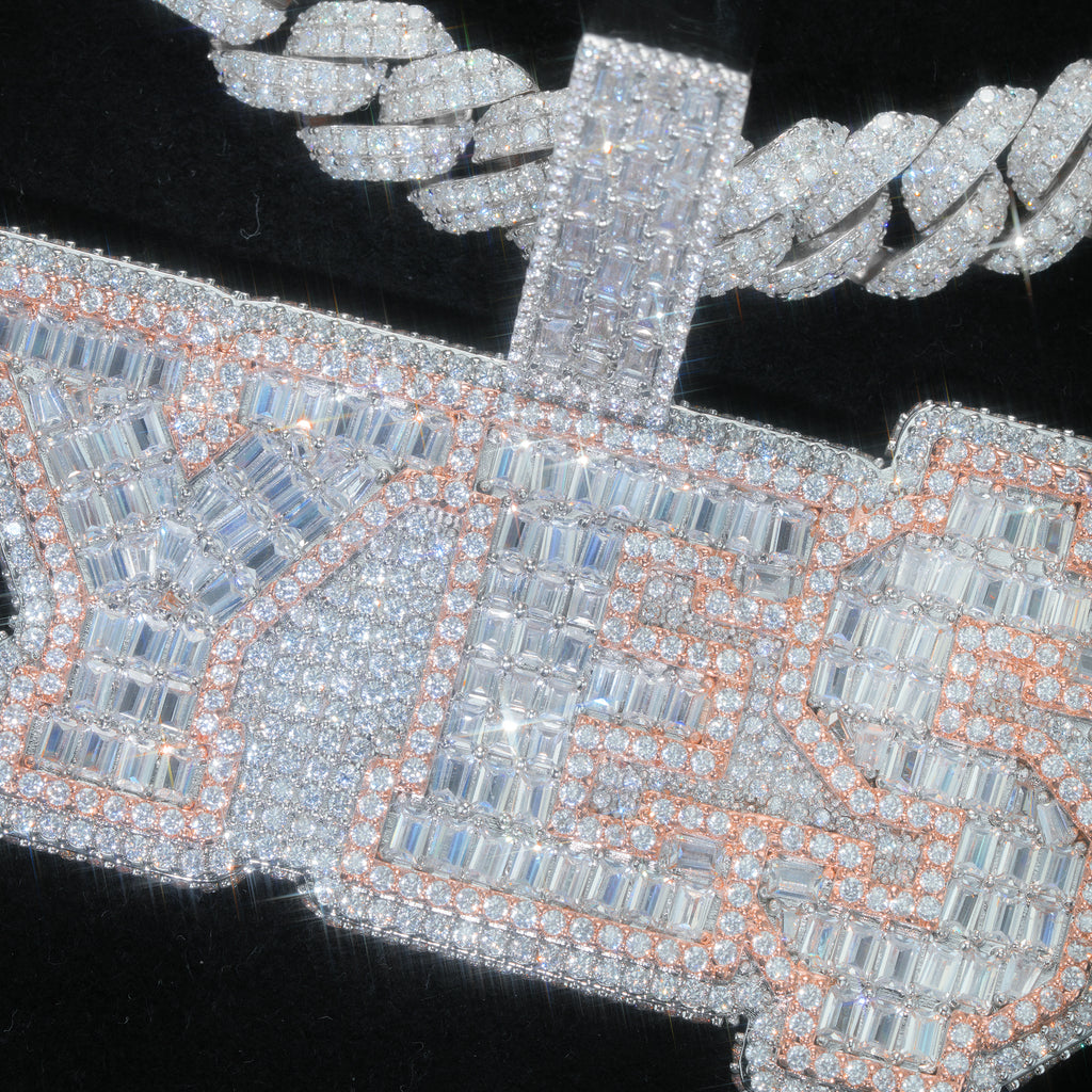 YES BAGUETTE ICED NECKLACE