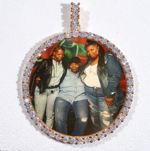 LARGE 3D CIRCLE CUSTOM PICTURE PENDANT