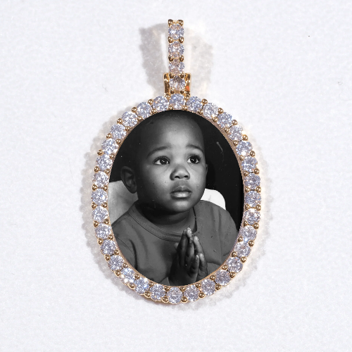 3D Oval Custom Picture Pendant