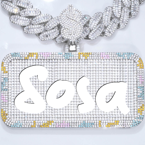 CUSTOM LETTER NECKLACE 3D COLORFUL SQUARE