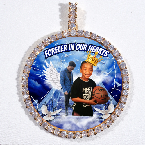 LARGE 3D CIRCLE CUSTOM PICTURE PENDANT