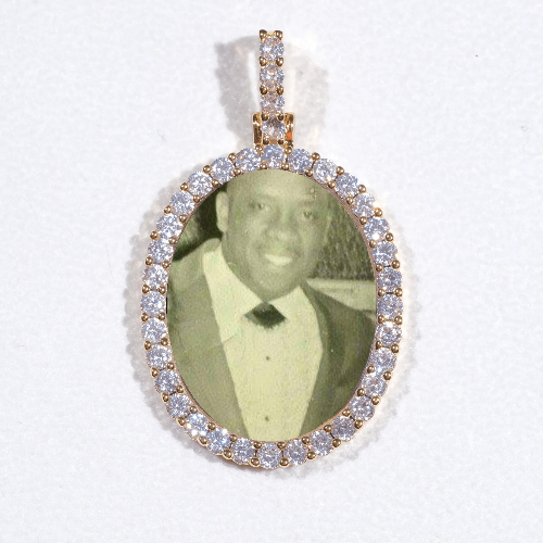 3D Oval Custom Picture Pendant