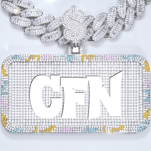 CUSTOM LETTER NECKLACE 3D COLORFUL SQUARE