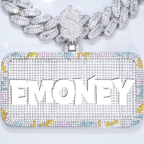 CUSTOM LETTER NECKLACE 3D COLORFUL SQUARE