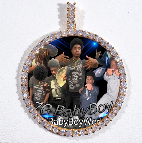 LARGE 3D CIRCLE CUSTOM PICTURE PENDANT