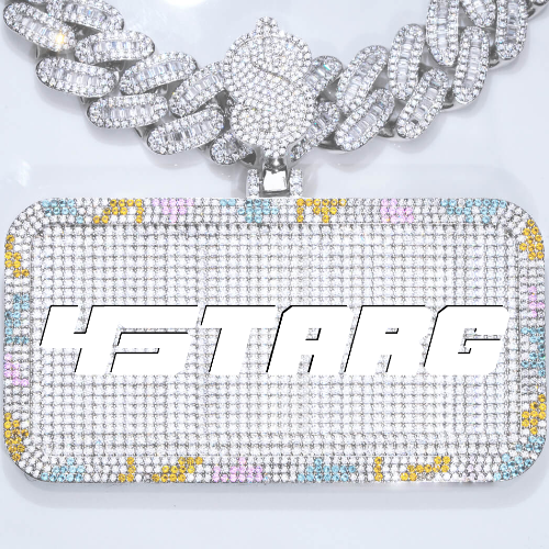 CUSTOM LETTER NECKLACE 3D COLORFUL SQUARE