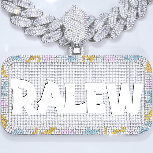 CUSTOM LETTER NECKLACE 3D COLORFUL SQUARE