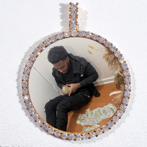 LARGE 3D CIRCLE CUSTOM PICTURE PENDANT