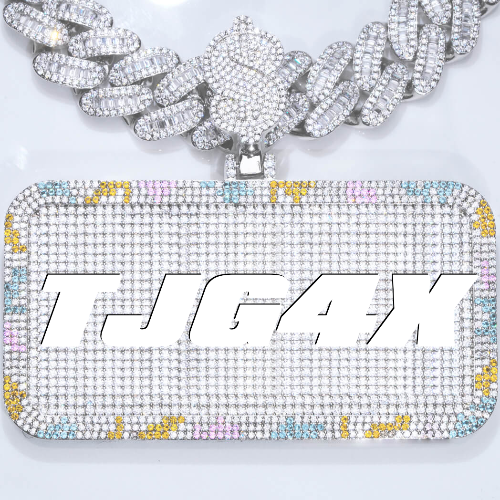 CUSTOM LETTER NECKLACE 3D COLORFUL SQUARE