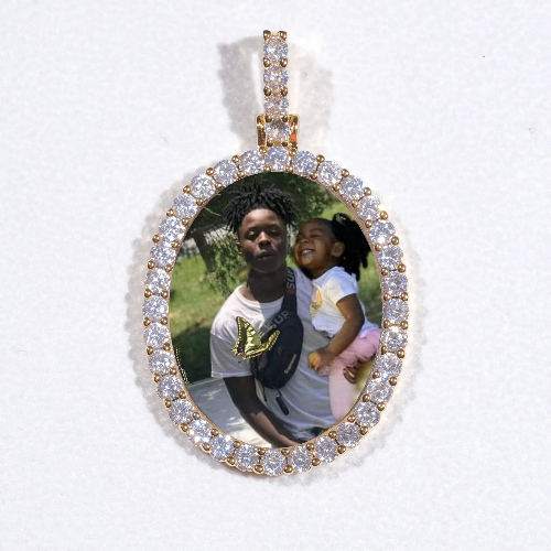 3D Oval Custom Picture Pendant