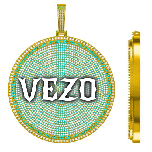 CUSTOM LETTER NECKLACE 3D BIG DISC