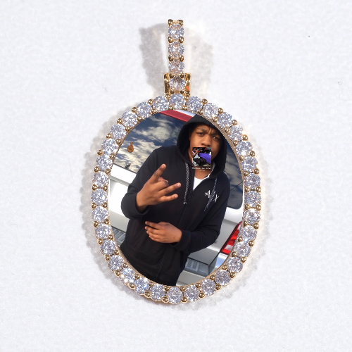 3D Oval Custom Picture Pendant