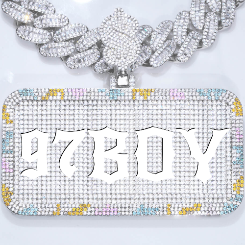 CUSTOM LETTER NECKLACE 3D COLORFUL SQUARE