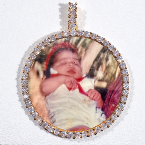 LARGE 3D CIRCLE CUSTOM PICTURE PENDANT