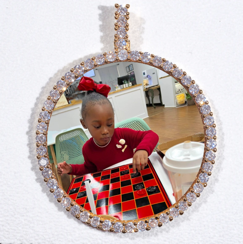 LARGE 3D CIRCLE CUSTOM PICTURE PENDANT