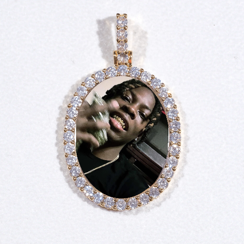 3D Oval Custom Picture Pendant