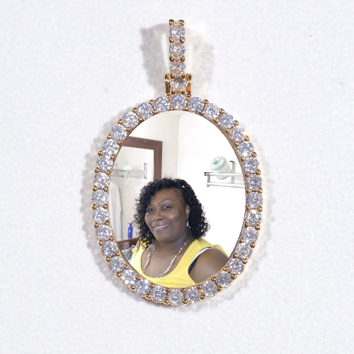 3D Oval Custom Picture Pendant