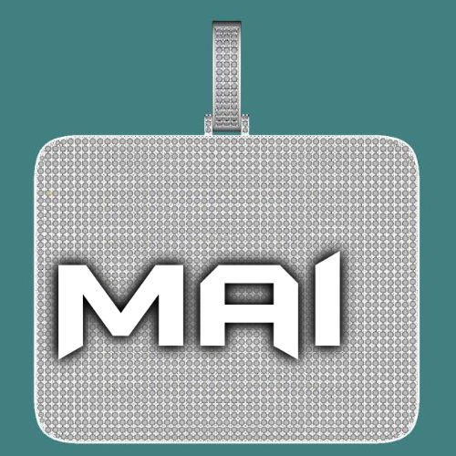 CUSTOM LETTER NECKLACE 3D BIG SQUARE