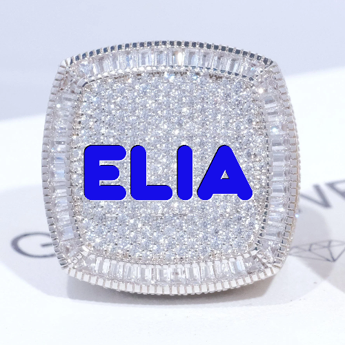CUSTOM LETTER 3D ICED RING