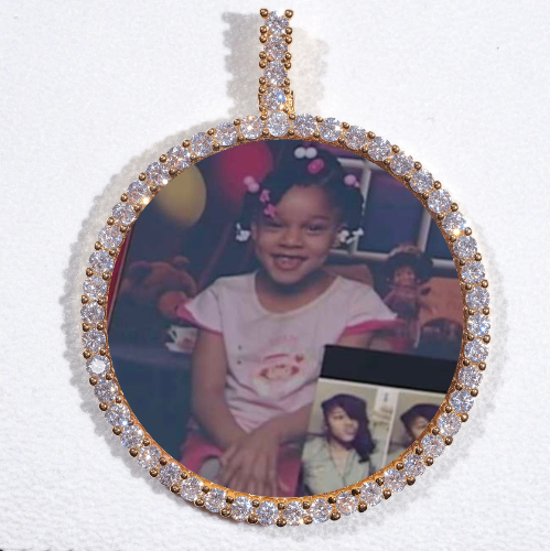 LARGE 3D CIRCLE CUSTOM PICTURE PENDANT