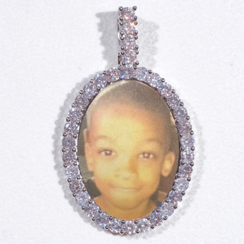 Large 3D Oval Custom Picture Pendant