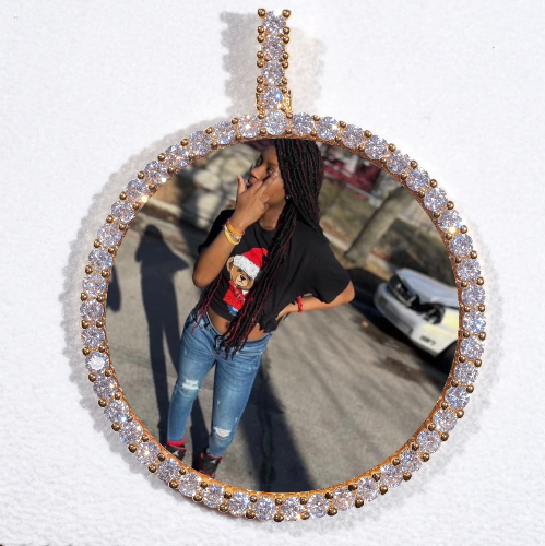 LARGE 3D CIRCLE CUSTOM PICTURE PENDANT
