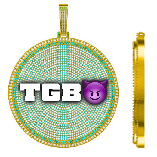 CUSTOM LETTER NECKLACE 3D BIG DISC