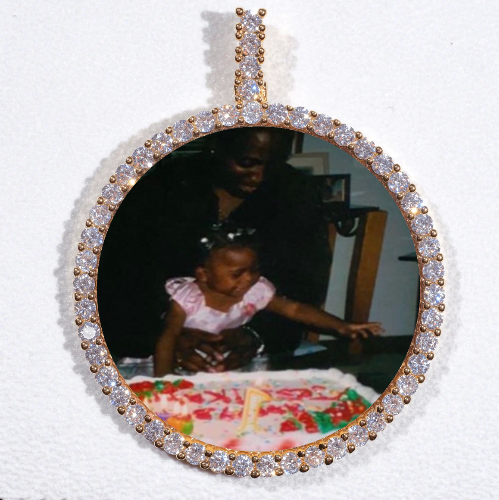 LARGE 3D CIRCLE CUSTOM PICTURE PENDANT